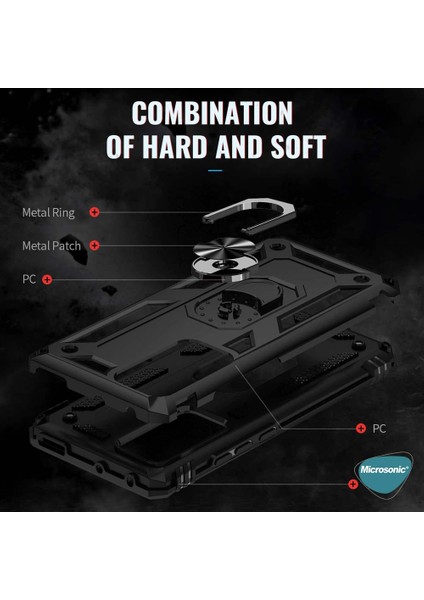 Xiaomi Mi 12 Lite Kılıf Military Ring Holder Siyah