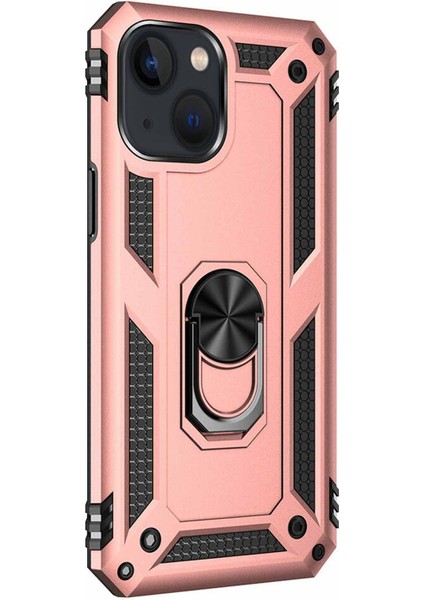 Apple iPhone 14 Kılıf Military Ring Holder Rose Gold fiyatları