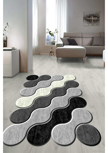 Dijital Baskılı Kaymaz Taban Yıkanabilir Lazer Kesim Salon Halısı Yolluk NLZR-HY-1181