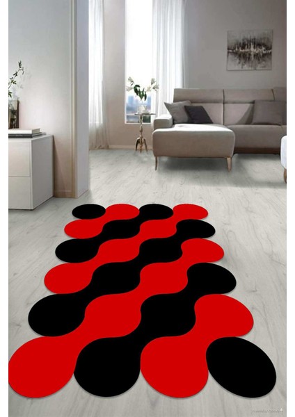 Dijital Baskılı Kaymaz Taban Yıkanabilir Lazer Kesim Salon Halısı Yolluk NLZR-HT-884