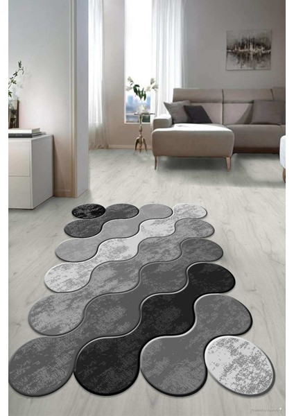 Dijital Baskılı Kaymaz Taban Yıkanabilir Lazer Kesim Salon Halısı Yolluk NLZR-HT-883