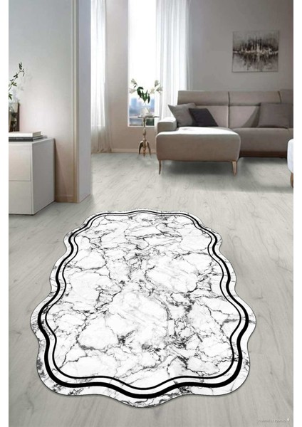 Dijital Baskılı Kaymaz Taban Yıkanabilir Lazer Kesim Salon Halısı Yolluk NLZR-HT-794