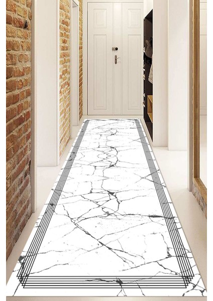 Dijital Baskılı Kaymaz Taban Yıkanabilir Modern Yolluk ve Koridor Halısı NDU-SD-1089