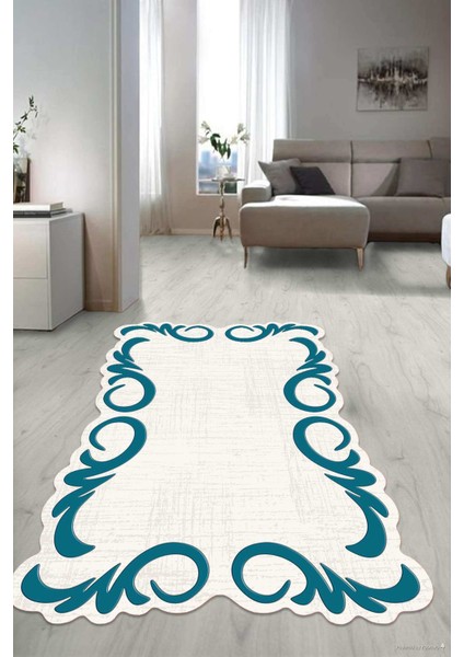 Dijital Baskılı Kaymaz Taban Yıkanabilir Lazer Kesim Salon Halısı Yolluk NLZR-HT-1424