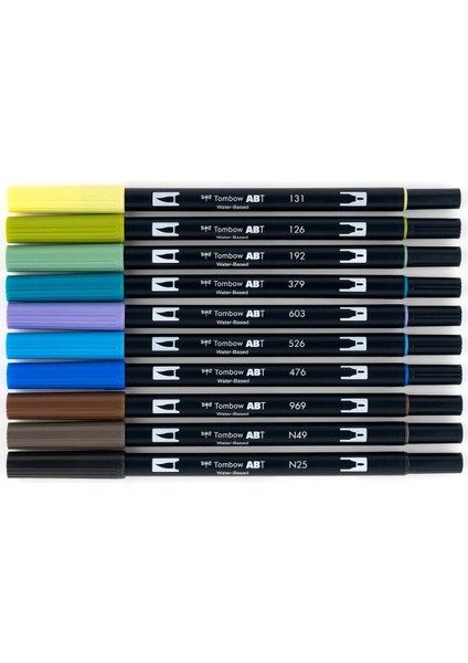Abt Dual Brush Pen Grafik Kalemi 10'lu Set - Landscape modelleri