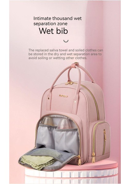 Çok Fonsksiyonlu Anne ve Bebek Çantası - Pembe (Yurt Dışından) fiyatları