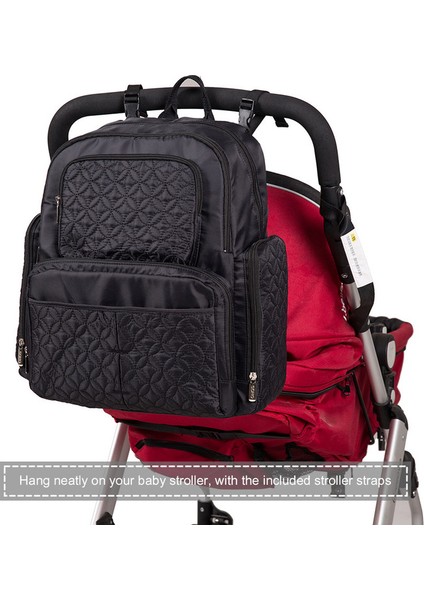 Büyük Kapasiteli Bebek Bakım Çantası - Siyah (Yurt Dışından) indirimleri