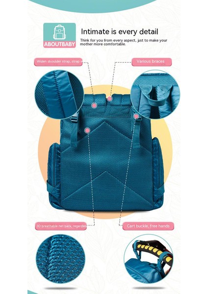 Büyük Kapasiteli Bebek Bakım Çantası - Mavi (Yurt Dışından) fırsatları