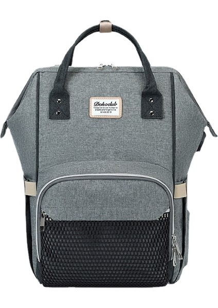 Çok Fonksiyonlu Büyük Kapasiteli Anne-Bebek Sırt Çantası - Açık Gri (Yurt Dışından)