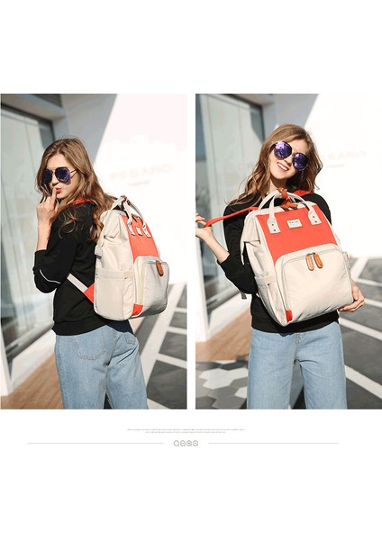 Çok Fonksiyonlu Büyük Kapasiteli Anne-Bebek Sırt Çantası - Kırmızı Beyaz (Yurt Dışından) fiyatları