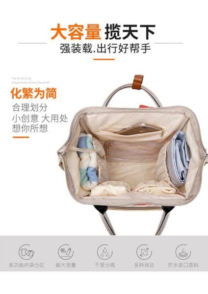 Çok Fonksiyonlu Büyük Kapasiteli Anne-Bebek Sırt Çantası - Kırmızı Beyaz (Yurt Dışından) fırsatları