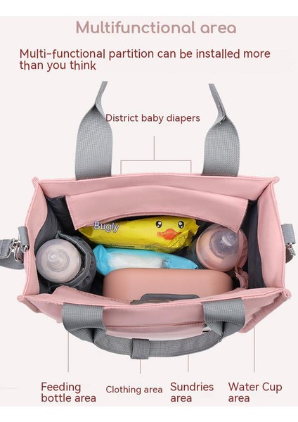 Çok Işlevli Bebek Bakım Çantası - Pembe (Yurt Dışından) modelleri