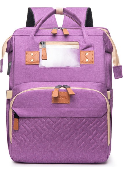 Büyük Kapasiteli Bebek Bakım Çantası - Mor (Yurt Dışından)