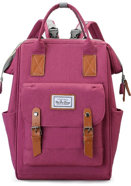 Büyük Kapasiteli Bebek Bakım Çantası - Koyu Pembe (Yurt Dışından)