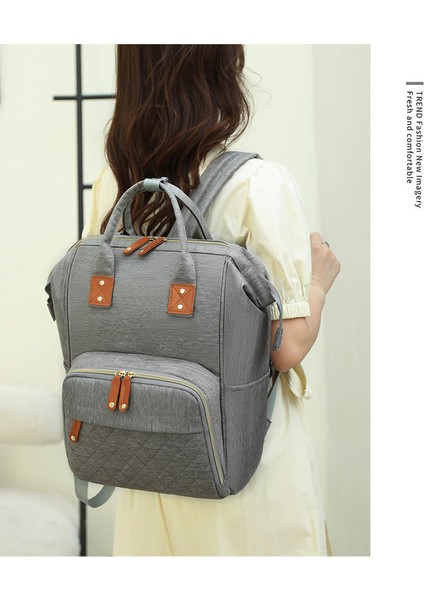 Büyük Kapasiteli Bebek Bakım Çantası - Gri (Yurt Dışından) fiyatları