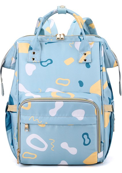 Çok Bölmeli Büyük Kapasiteli Bebek Bakım Çantası - Açık Mavi (Yurt Dışından)