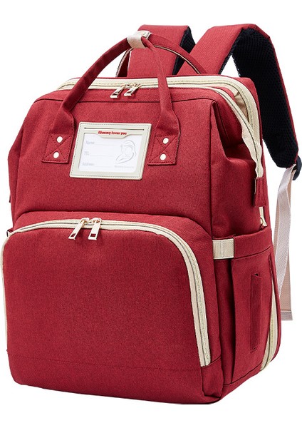 Büyük Kapasiteli Bebek Bakım Çantası - Kırmızı (Yurt Dışından)