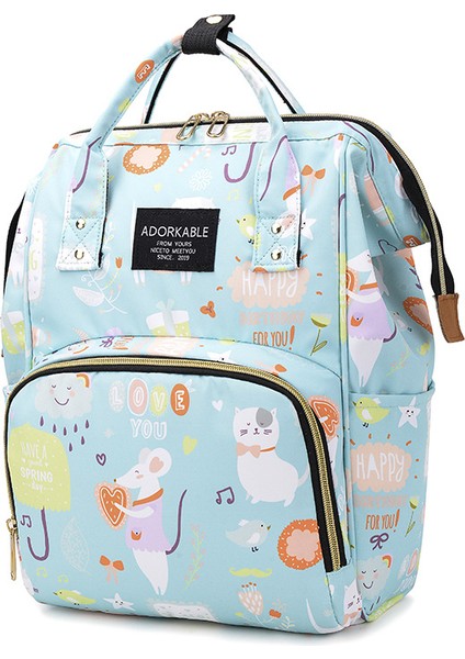 Çok Bölmeli Büyük Kapasiteli Bebek Bakım Çantası - Açık Mavi (Yurt Dışından)