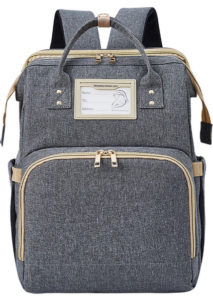 Çok Bölmeli Büyük Kapasiteli Bebek Bakım Çantası - Gri (Yurt Dışından)