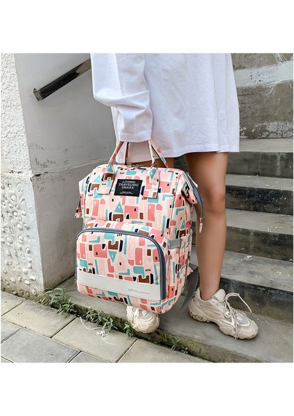 Çok Bölmeli Büyük Kapasiteli Bebek Bakım Çantası - Pembe/mavi (Yurt Dışından) fiyatları