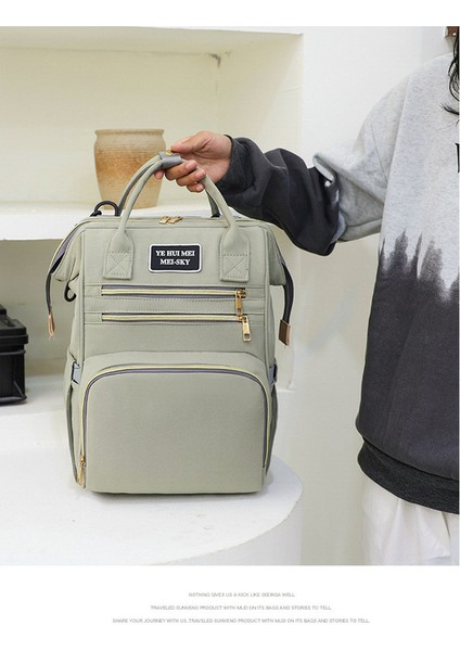 Çok Bölmeli Büyük Kapasiteli Bebek Bakım Çantası - Yeşil (Yurt Dışından) fiyatları