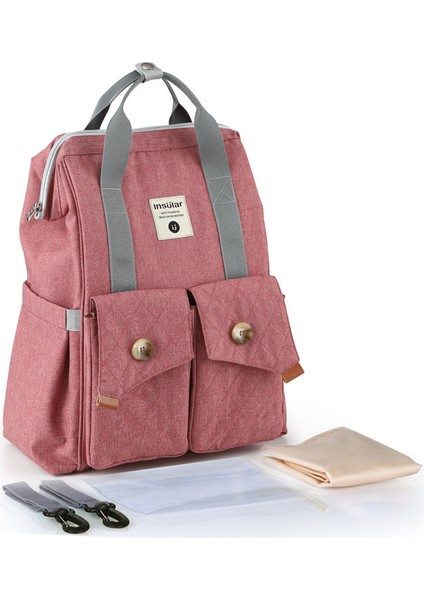 Büyük Kapasiteli Bebek Bakım Çantası - Pembe (Yurt Dışından)