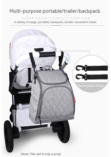 Büyük Kapasiteli Çok Işlevli Su Geçirmez Çift Omuzlu Anne Çantası - Gri (Yurt Dışından) modelleri