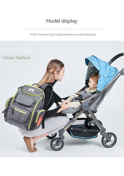 Su Geçirmez Naylon Anne Çantası Çok Fonksiyonlu Büyük Kapasiteli Omuz Anne Çantası - Gri (Yurt Dışından) modelleri