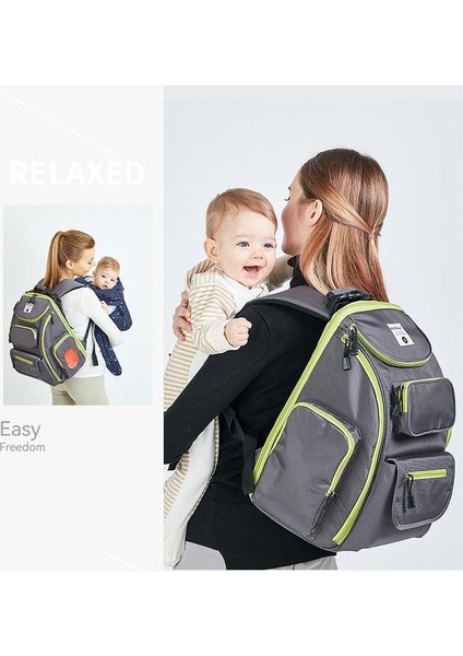 Su Geçirmez Naylon Anne Çantası Çok Fonksiyonlu Büyük Kapasiteli Omuz Anne Çantası - Gri (Yurt Dışından) fırsatları