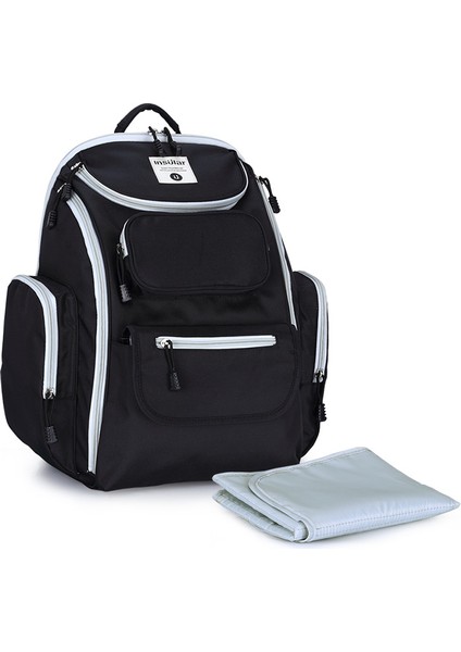 Su Geçirmez Naylon Anne Çantası Çok Fonksiyonlu Büyük Kapasiteli Omuz Anne Çantası - Siyah (Yurt Dışından)