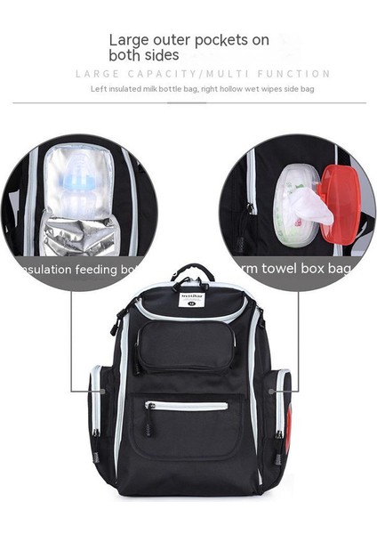 Su Geçirmez Naylon Anne Çantası Çok Fonksiyonlu Büyük Kapasiteli Omuz Anne Çantası - Siyah (Yurt Dışından) fiyatları