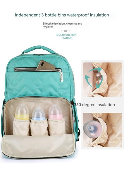 Şık Omuz Su Geçirmez Naylon Anne Çantası Büyük Kapasiteli Anne ve Bebek Dışarı Sırt Çantası - Yeşil (Yurt Dışından) fırsatları