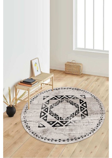 Dijital Baskılı Kaymaz Taban Yıkanabilir Yuvarlak Salon Halısı Koridor Halısı Paspas NDY-SD-1054