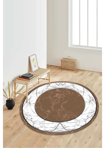 Dijital Baskılı Kaymaz Taban Yıkanabilir Yuvarlak Salon Halısı Koridor Halısı Paspas NDY-HT-657