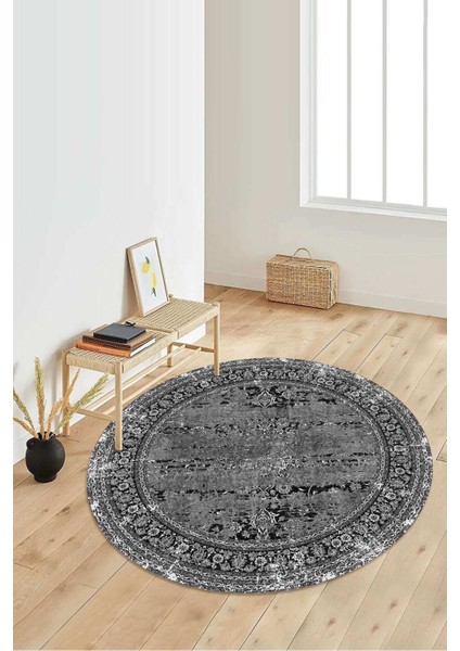 Dijital Baskılı Kaymaz Taban Yıkanabilir Yuvarlak Salon Halısı Koridor Halısı Paspas NDY-HT-126