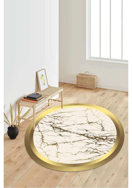 Dijital Baskılı Kaymaz Taban Yıkanabilir Yuvarlak Salon Halısı Koridor Halısı Paspas NDY-SD-493