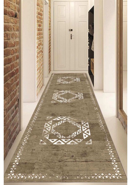 Dijital Baskılı Kaymaz Taban Yıkanabilir Modern Yolluk ve Koridor Halısı NDU-SD-1051