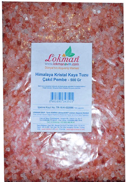 Yemeklik Himalaya Kristal Kaya Tuzu Çakıl Pembe 500 gr