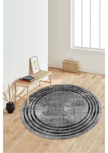 Dijital Baskılı Kaymaz Taban Yıkanabilir Yuvarlak Salon Halısı Koridor Halısı Paspas NDY-HT-486