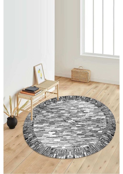 Dijital Baskılı Kaymaz Taban Yıkanabilir Yuvarlak Salon Halısı Koridor Halısı Paspas NDY-SD-241