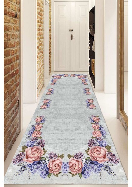 Dijital Baskılı Kaymaz Taban Yıkanabilir Modern Yolluk ve Koridor Halısı NDU-SD-428