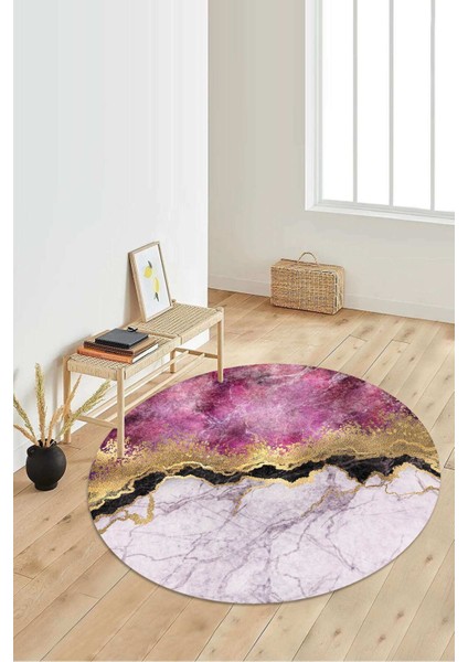 Dijital Baskılı Kaymaz Taban Yıkanabilir Yuvarlak Salon Halısı Koridor Halısı Paspas NDY-HT-317