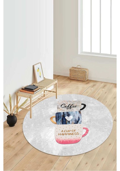 Dijital Baskılı Kaymaz Taban Yıkanabilir Yuvarlak Salon Halısı Koridor Halısı Paspas NDY-HT-1025