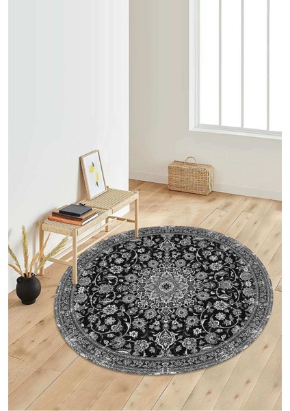 Dijital Baskılı Kaymaz Taban Yıkanabilir Yuvarlak Salon Halısı Koridor Halısı Paspas NDY-HT-125