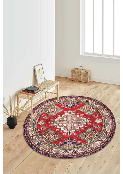 Dijital Baskılı Kaymaz Taban Yıkanabilir Yuvarlak Salon Halısı Koridor Halısı Paspas NDY-HY-1439