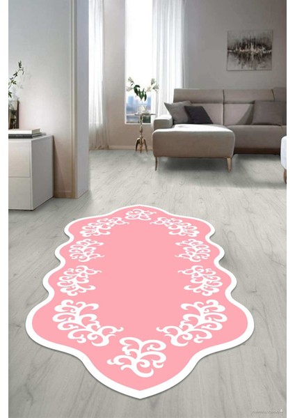 Dijital Baskılı Kaymaz Taban Yıkanabilir Lazer Kesim Salon Halısı Yolluk NLZR-SD-132