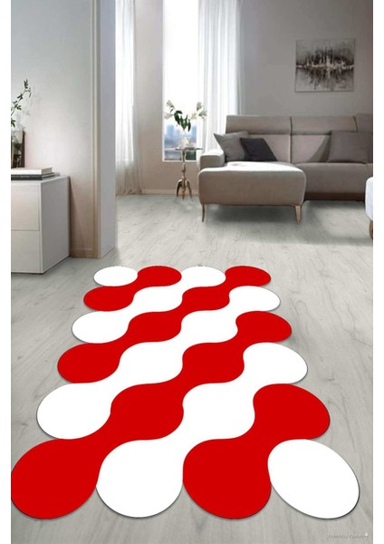 Dijital Baskılı Kaymaz Taban Yıkanabilir Lazer Kesim Salon Halısı Yolluk NLZR-HT-886