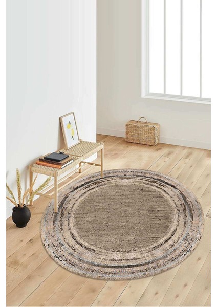 Dijital Baskılı Kaymaz Taban Yıkanabilir Yuvarlak Salon Halısı Koridor Halısı Paspas NDY-HT-971