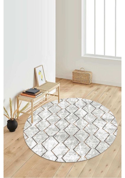 Dijital Baskılı Kaymaz Taban Yıkanabilir Yuvarlak Salon Halısı Koridor Halısı Paspas NDY-HT-388