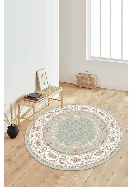 Dijital Baskılı Kaymaz Taban Yıkanabilir Yuvarlak Salon Halısı Koridor Halısı Paspas NDY-HK-173